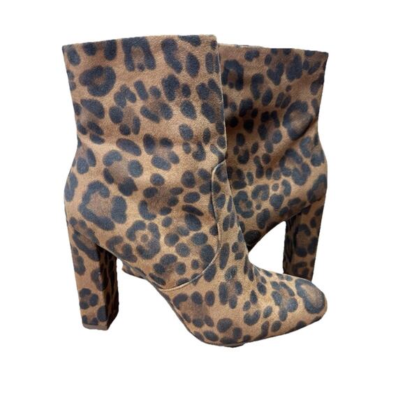 Steve Madden Boots Womens Sz 6.5 Editor Leopard Print Side Zip Ankle Booties - Picture 2 of 10